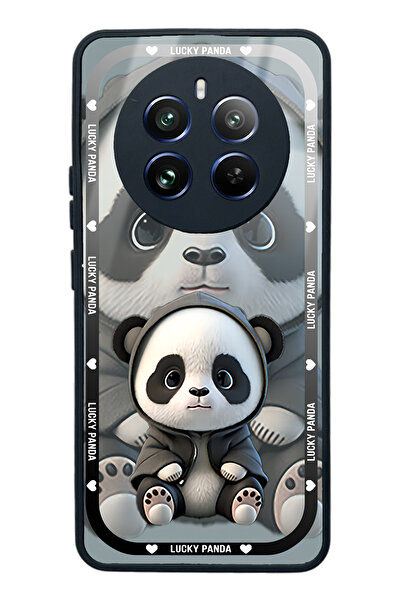 Spoyi Oppo Realme 12 White lucky panda Tasarımlı Glossy Telefon Kılıfı
