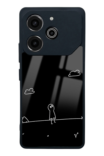 Spoyi Tecno Pova 6 Pro Doodle Casper Tasarımlı Glossy Telefon Kılıfı