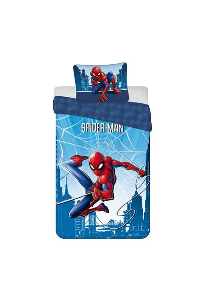 SPIDERMAN Set 2 piese lenjerie de pat, Husa pilota, 140x200 cm, husa perna, 70x90 cm, Multicolor, Spiderman