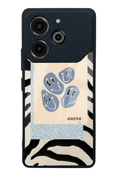 Spoyi Tecno Pova 6 Pro Zebra Emoji Design Glossy Phone Case