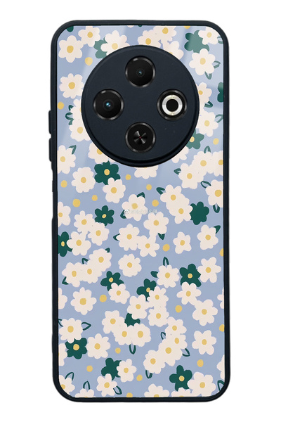 Spoyi Tecno Spark 30C Daisy Pattern Tasarımlı Glossy Telefon Kılıfı