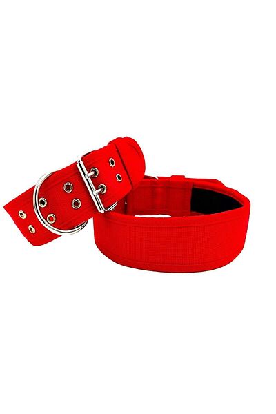 Tasma Market Red Soft Textured Large Breed Column Dog Collar Dog Collar