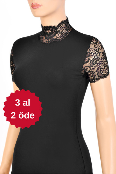 NİSYVE Dantelli Uzun Kollu Örme Kadın Bluz