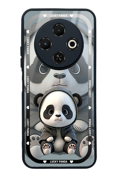 Spoyi Tecno Spark 30C White lucky panda Tasarımlı Glossy Telefon Kılıfı