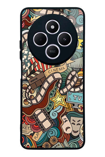 Spoyi حافظة هاتف لامعة بتصميم سينما ريترو لهاتف Xiaomi Redmi A4