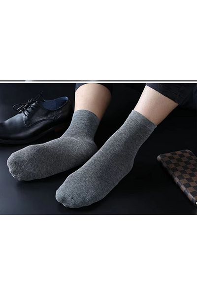 delis Set 5 perechi de sosete pentru barbati, Gri inchis, marime universala 39-45