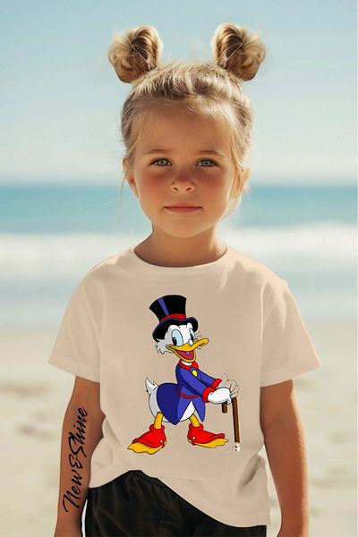 New Shine Daffy Duck Printed Oversize Children's T-Shirt