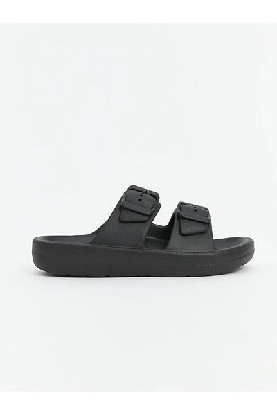 LC Waikiki Lcw Steps Black Buckle Detailed Double Banded Boy's Slippers
