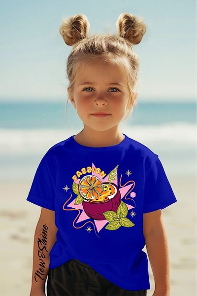 New Shine 1 tricou este un cadou pentru achiziții de 6 și mai sus în coș - Tricou pentru copii oversize imprimat cu fructe