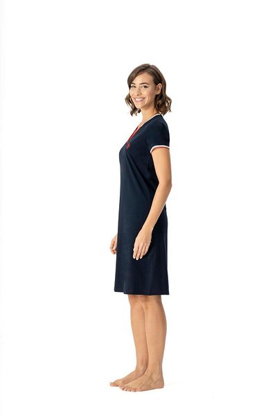 U.S. Polo Assn. U.S. Polo Assn. Women's Navy Blue V-Neck 100% Cotton Nightgown - Navy Blue - Ilc2.16B99W9-Rl