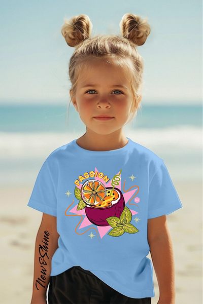 New Shine 1 tricou este un cadou pentru achiziții de 6 și mai sus în coș - Tricou pentru copii oversize imprimat cu fructe