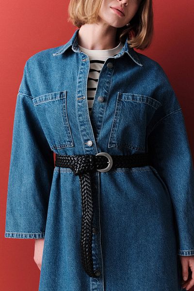 Manuka ROCHIE CAMASĂ DENIM CU BUTON ALBASTRU ÎNCHIS