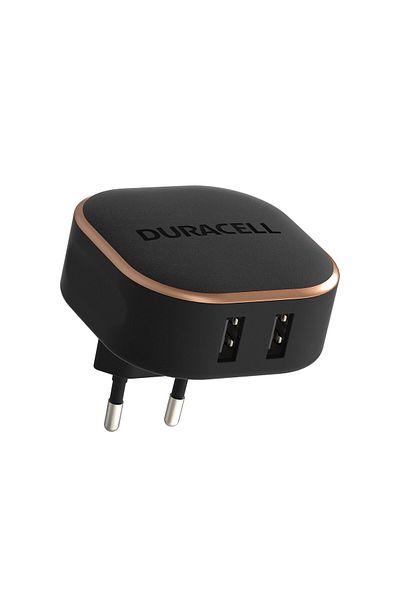 Duracell Incarcator Duracell, 17W, 2 x USB-A, 5V @ 1A, 5V @ 2.4A, Negru