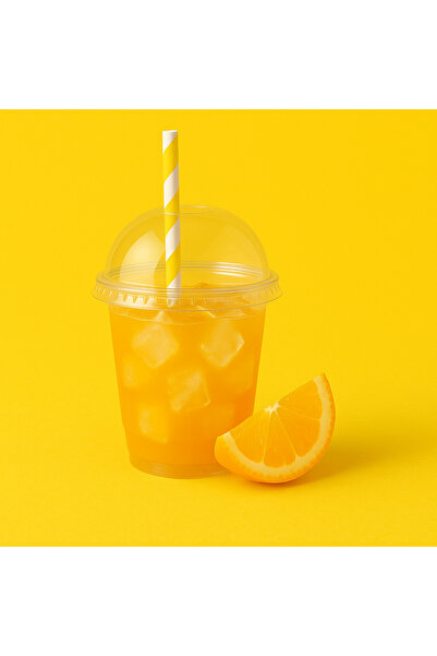 Vitapac 300 cc Plastik Kapaklı Limonata,Milkshake Bardağı 10 Adet