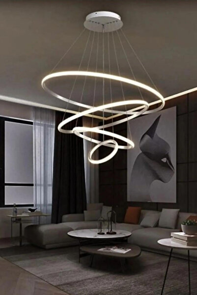 Elektroyou Robin 4 'lü Gri Ultra Süper Beyaz Ledli Avize