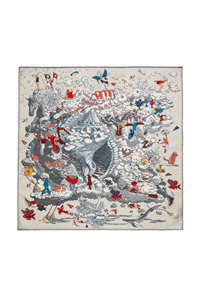 CASHMERE AND SİLK MAWLANA Eșarfă 100% CASHMERE SQUARE PRINTED (70X70)