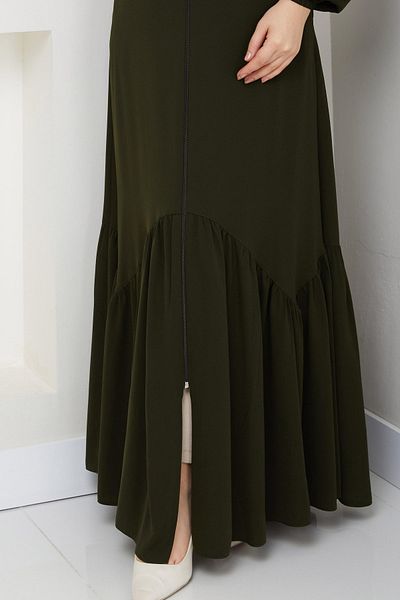 InStyle Curved Medina Silk Khaki Ferace