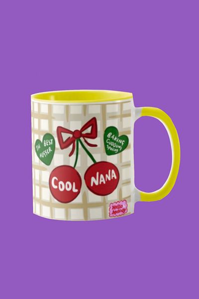 Hello Melody Design "Cool Nana" Mug - Digital Printing Porcelain Mug Specially Designed for Grandma and Grandma 9.5X8 cm