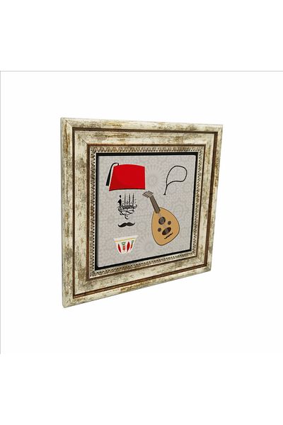 Sadrazam Istanbul Turcia Simboluri Tablou imprimat cu piatră naturală (25 X 25 KRT-60)