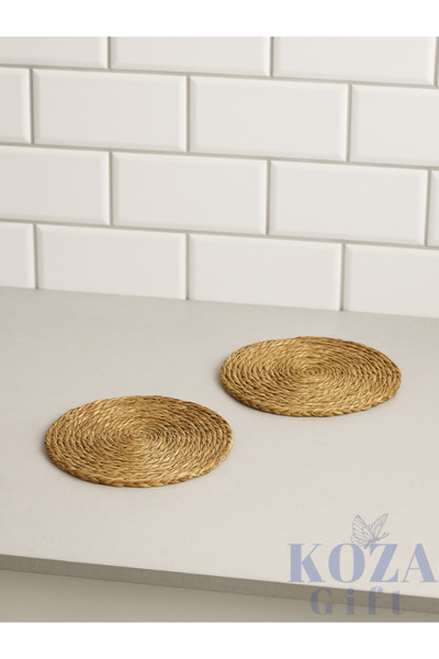 Genel Markalar Beehome Hasır 2 Adet Dekoratif Doğal El Yapımı Yuvarlak Nihale...