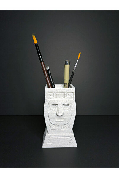 Gragold3Design حامل قلم على شكل وجه على الطراز القديم المزخرف |   مزهرية بطبا...