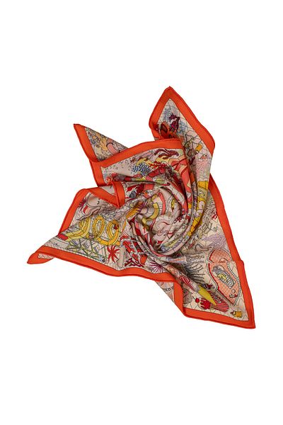 CASHMERE AND SİLK MAWLANA 100% Cashmere Square Double Printed Scarf (70X70)