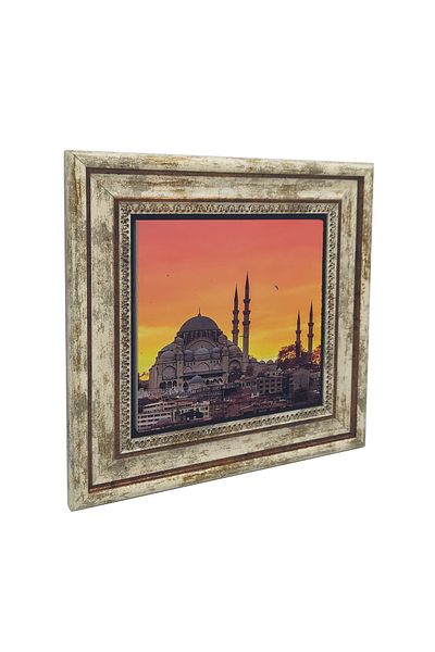 Sadrazam Tablou din piatră naturală imprimat pe Moscheea Süleymaniye din Istanbul (25 X 25 KRT-166)