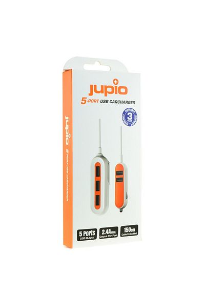 Jupio Incarcator Auto cu 5 porturi USB, 12V 4x 2.4A