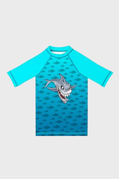SLIPSTOP Tricou costum de baie cu mânecă scurtă cu protecție UV imprimat Slyboots Tricou bărbați pentru copii ST 2532000004