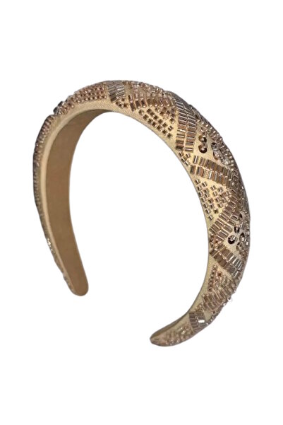 CAŞ DEKORASYON Coroană cu mărgele de cristal de culoare aurie