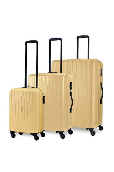 American Tourister Skytrac Set of 3, Hard Luggage Trolley Bags 55+68+80cm, Yellow with TSA