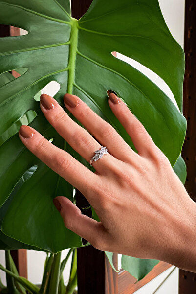 Radino Collection Adjustable Steel Ring with Zircon Stone