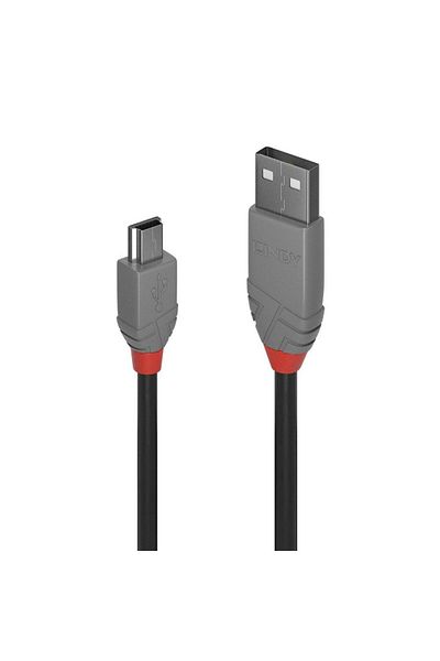 LİNDY Cablu transfer date LY-36723, USB 2.0 Type A to Mini-B, 2 m, Anthra Line