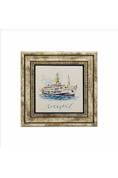 Sadrazam Tablou din piatră naturală imprimată cu abur Istanbul (25 X 25 KRT-34)