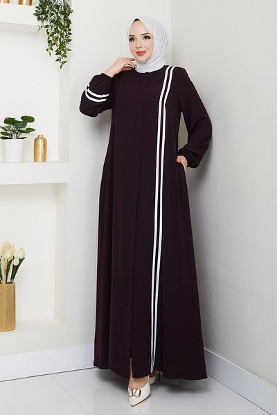 InStyle Striped Medina Silk Plum Ferace