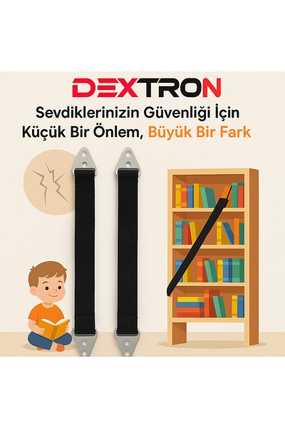 DEXTRON Furniture Fixing Belt - Durable, Child and Home Safety Set for Earthquake Safety