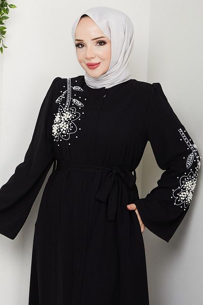 InStyle Black Ferace with White Pearl