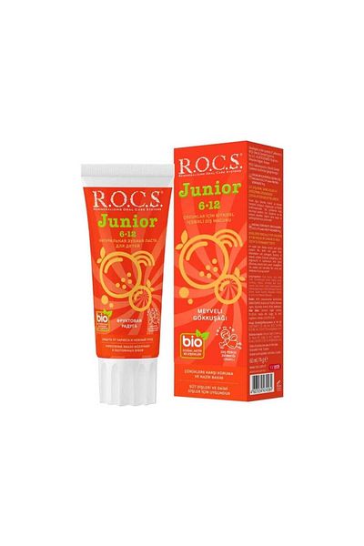 R.O.C.S. Junior 6-12 Toothpaste 60 ml / Fruity Rainbow (2 Pcs)