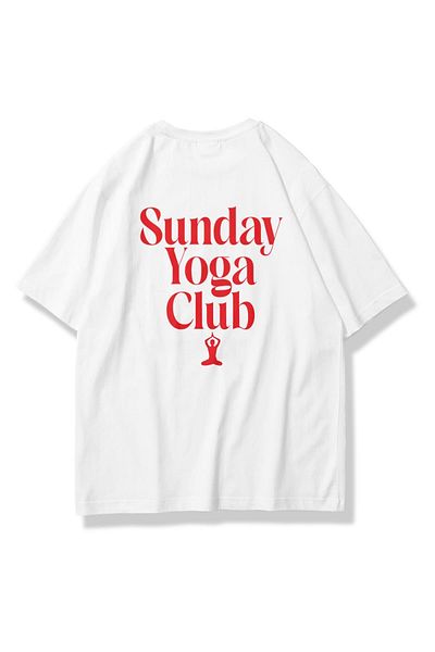 Trendiz Tricou pentru clubul de yoga de duminică pentru femei alb
