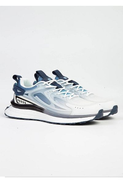 Pierre Cardin Imported Daily Lace-Up Comfort Sole Men's Sports Sneaker Shoes White Blue