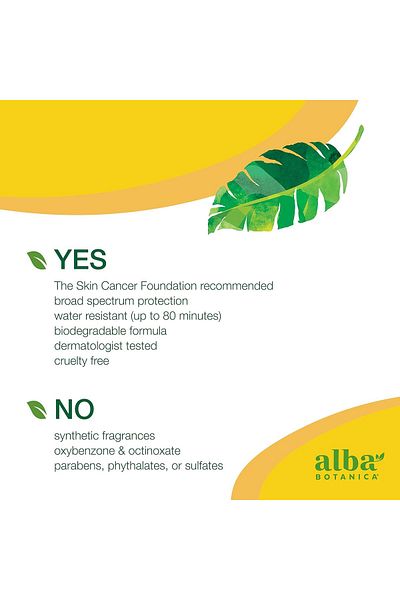 Alba Botanica Sensitive Sunscreen Spray Face and Body Fragrance-Free Spf 50 Water Resistant 148ml