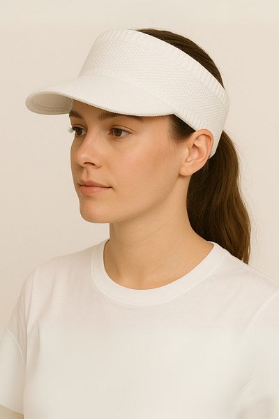 LAGRANZE Women's Knit Detailed Sports Visor Hat - Premium Summer Sun Shield