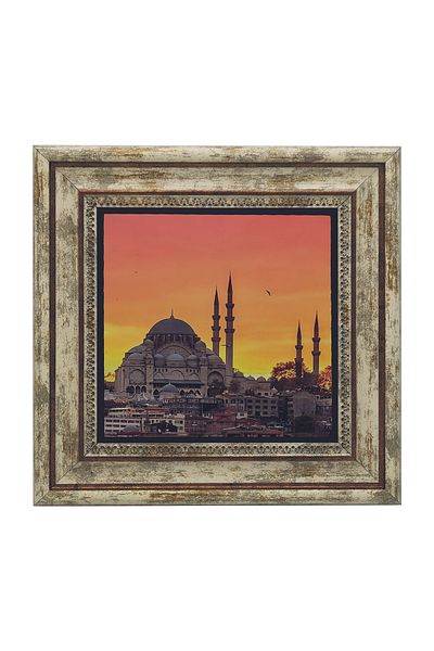 Sadrazam Tablou din piatră naturală imprimat pe Moscheea Süleymaniye din Istanbul (25 X 25 KRT-166)