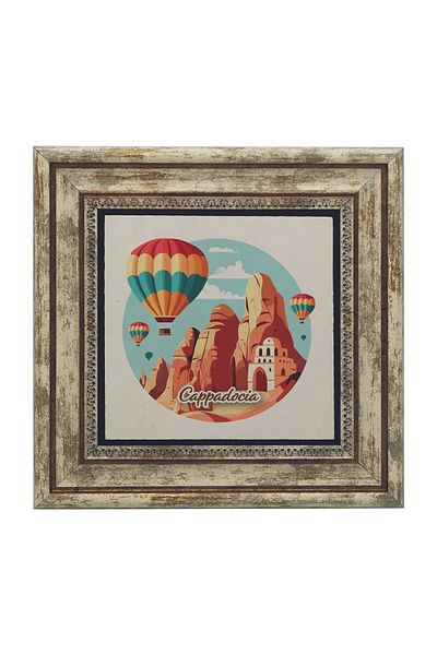 Sadrazam Tablou din piatră naturală imprimată cu imaginea Cappadociei (25 X 25 KRT-161)