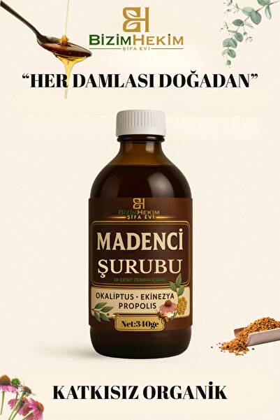 BİZİMHEKİM ŞİFA EVİ Madenci Şurubu 340gr | Propolisli, Vitamin Destekli Zengin Içerikli Bitkisel Destek Şurubu