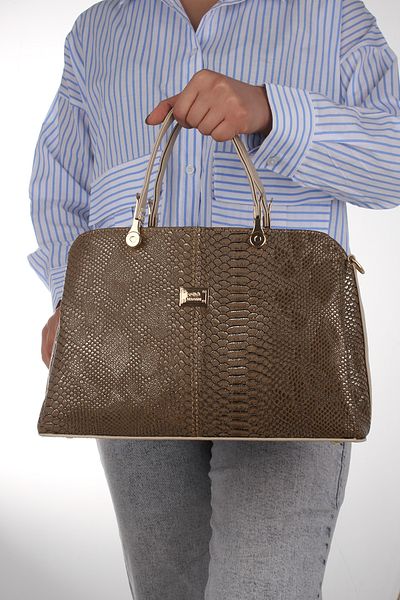 By Hakan Gk-800 Women's Three-Eye Hand and Shoulder Bag Crossbody Bag Kroko Vison