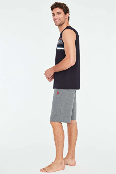 U.S. Polo Assn. U.S. Polo Assn. Чоловічий велосипедний комір без рукавів Піжамний комплект Синій - Синій - ILC2.18A67U0-OL