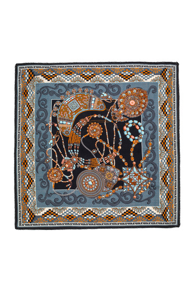 CASHMERE AND SİLK MAWLANA 100% КАШМИР КВАДРАТЕН ШАЛ С ДВУСТРАНЕН ПРИНТ (70X70)