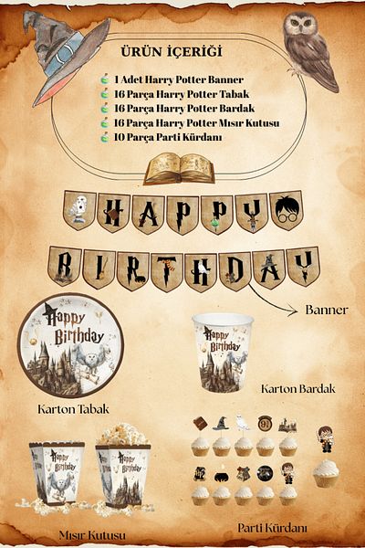 Big Party Harry Potter Themed Party Set 59 Pieces