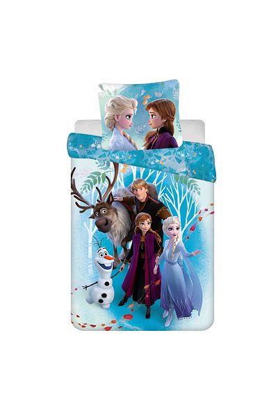 Frozen Set 2 piese lenjerie de pat, Husa pilota 160x200 cm, husa perna 70x90 cm, Multicolor, Family, Frozen